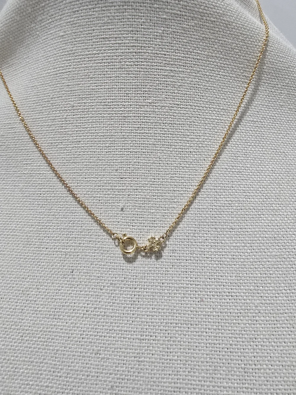 Tory Burch Logo Necklace Gold Cream